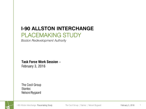 PLACEMAKING STUDY I-90 ALLSTON INTERCHANGE Task Force Work Session February 3, 2016
