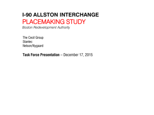 PLACEMAKING STUDY I-90 ALLSTON INTERCHANGE Task Force Presentation Boston Redevelopment Authority