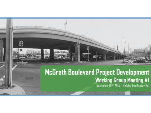 McGrath Boulevard Project Development Working Group Meeting #1 November 19