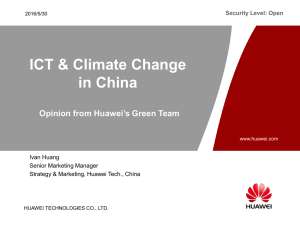 ICT &amp; Climate Change in China Opinion from Huawei’s Green Team