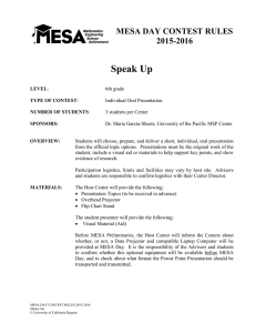 Speak Up MESA DAY CONTEST RULES 2015-2016