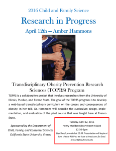2016 Child and Family Science Transdisciplinary Obesity Prevention Research Sciences (TOPRS) Program