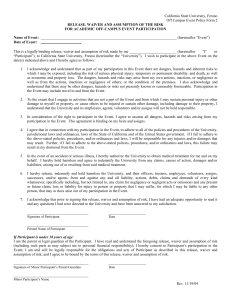California State University, Fresno Off Campus Event Policy Form 2