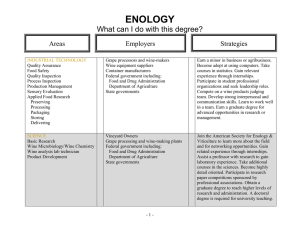 ENOLOGY  What can I do with this degree? Areas