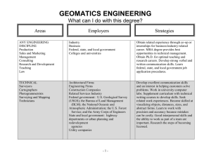 GEOMATICS ENGINEERING  What can I do with this degree? Areas