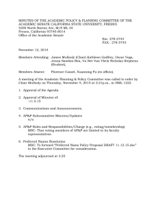 MINUTES OF THE ACADEMIC POLICY &amp; PLANNING COMMITTEE OF THE