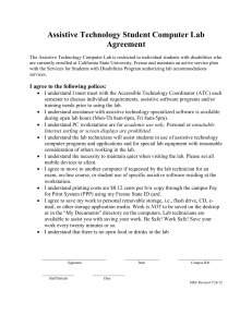 Assistive Technology Student Computer Lab Agreement