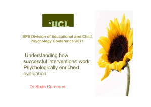 Understanding how successful interventions work: Psychologically enriched evaluation
