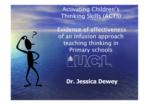 Activating Children’s Thinking Skills (ACTS) Evidence of effectiveness