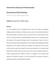 Interventions with groups of bereaved pupils  Educational and Child Psychology  Authors: