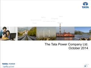 Presentation Title The Tata Power Company Ltd.  October 2014