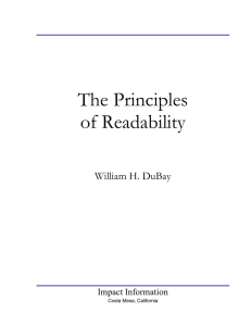 The Principles of Readability