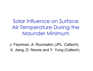 Solar Influence on Surface Air Temperature During the Maunder Minimum