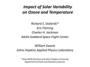 Impact of Solar Variability on Ozone and Temperature
