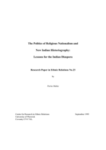 The Politics of Religious Nationalism and New Indian Historiography: