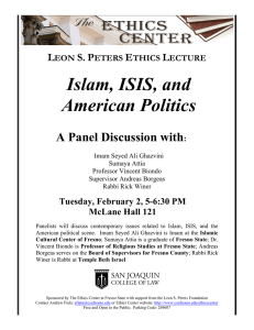 Islam, ISIS, and American Politics  A Panel Discussion with