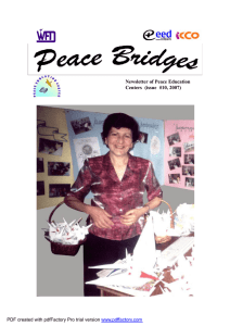 Newsletter of Peace Education Centers  (issue  #10, 2007) on www.pdffactory.com