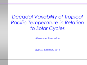 Decadal Variability of Tropical Pacific Temperature in Relation to Solar Cycles