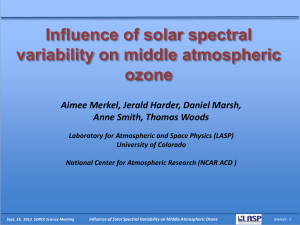 Influence of solar spectral variability on middle atmospheric ozone