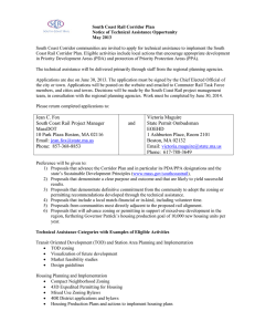 South Coast Rail Corridor Plan Notice of Technical Assistance Opportunity May 2013