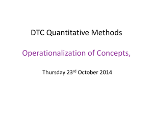 DTC Quantitative Methods Operationalization of Concepts, Thursday 23 October 2014