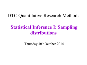 DTC Quantitative Research Methods Statistical Inference I: Sampling distributions Thursday 30