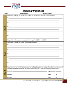 Reading Worksheet