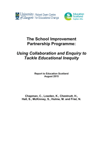 The School Improvement Partnership Programme: Using Collaboration and Enquiry to