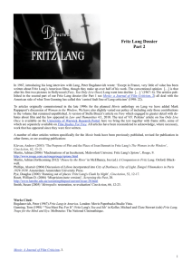 Fritz Lang Dossier Part 2