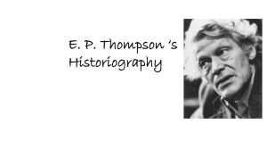 E. P. Thompson ‘s Historiography