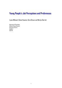 Young People’s Job Perceptions and Preferences Department of Psychology