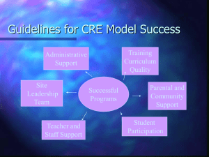 Guidelines for CRE Model Success