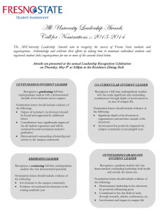 All-University Leadership Awards Call for Nominations :: 2013-2014
