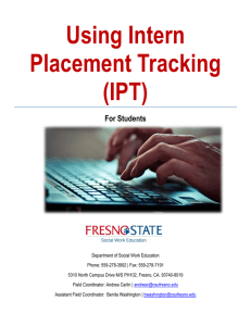 Using Intern Placement Tracking (IPT) For Students
