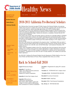 Healthy News 2010-2011 California Pre-Doctoral Scholars