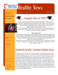 Healthy News Congrats Class of 2010