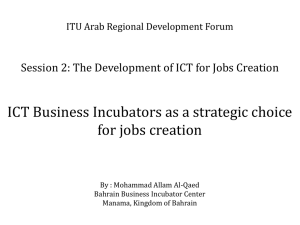 ICT Business Incubators as a strategic choice for jobs creation