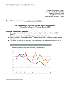 November San Joaquin Business Conditions Index  For More Information Contact: