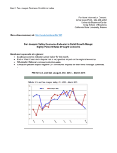 March San Joaquin Business Conditions Index  For More Information Contact: