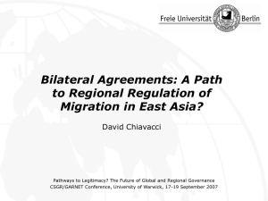 Bilateral Agreements: A Path to Regional Regulation of Migration in East Asia?