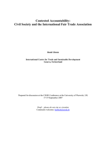 Contested Accountability: Civil Society and the International Fair Trade Association