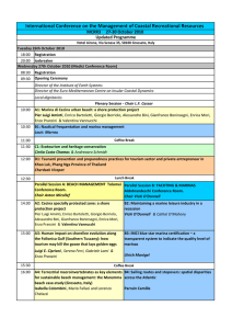 International Conference on the Management of Coastal Recreational Resources Updated Programme