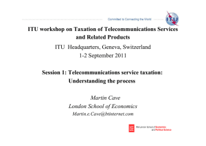 ITU workshop on Taxation of Telecommunications Services and Related Products