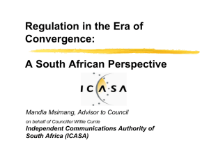 Regulation in the Era of Convergence: A South African Perspective