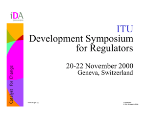 ITU Development Symposium for Regulators 20-22 November 2000
