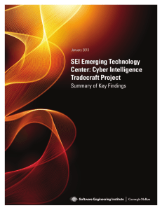 SEI Emerging Technology Center: Cyber Intelligence Tradecraft Project Summary of Key Findings
