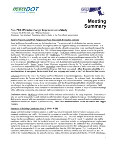 Meeting Summary Rte. 79/I-195 Interchange Improvements Study