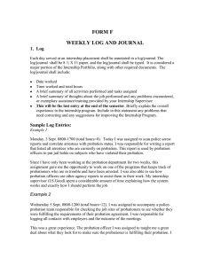 FORM F WEEKLY LOG AND JOURNAL 1.  Log