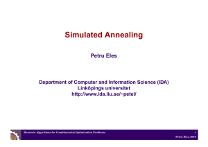 Simulated Annealing Petru Eles