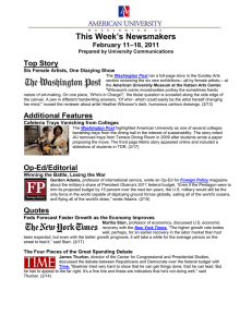 This Week’s Newsmakers Top Story –18, 2011 February 11